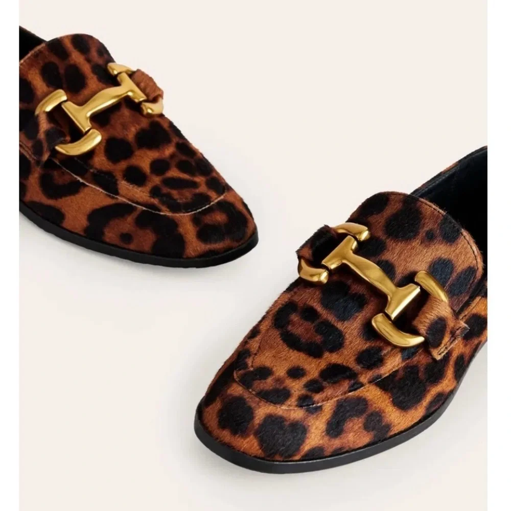 Boden Iris snaffle loafer leopard animal print size EU 37 US 6 new without box